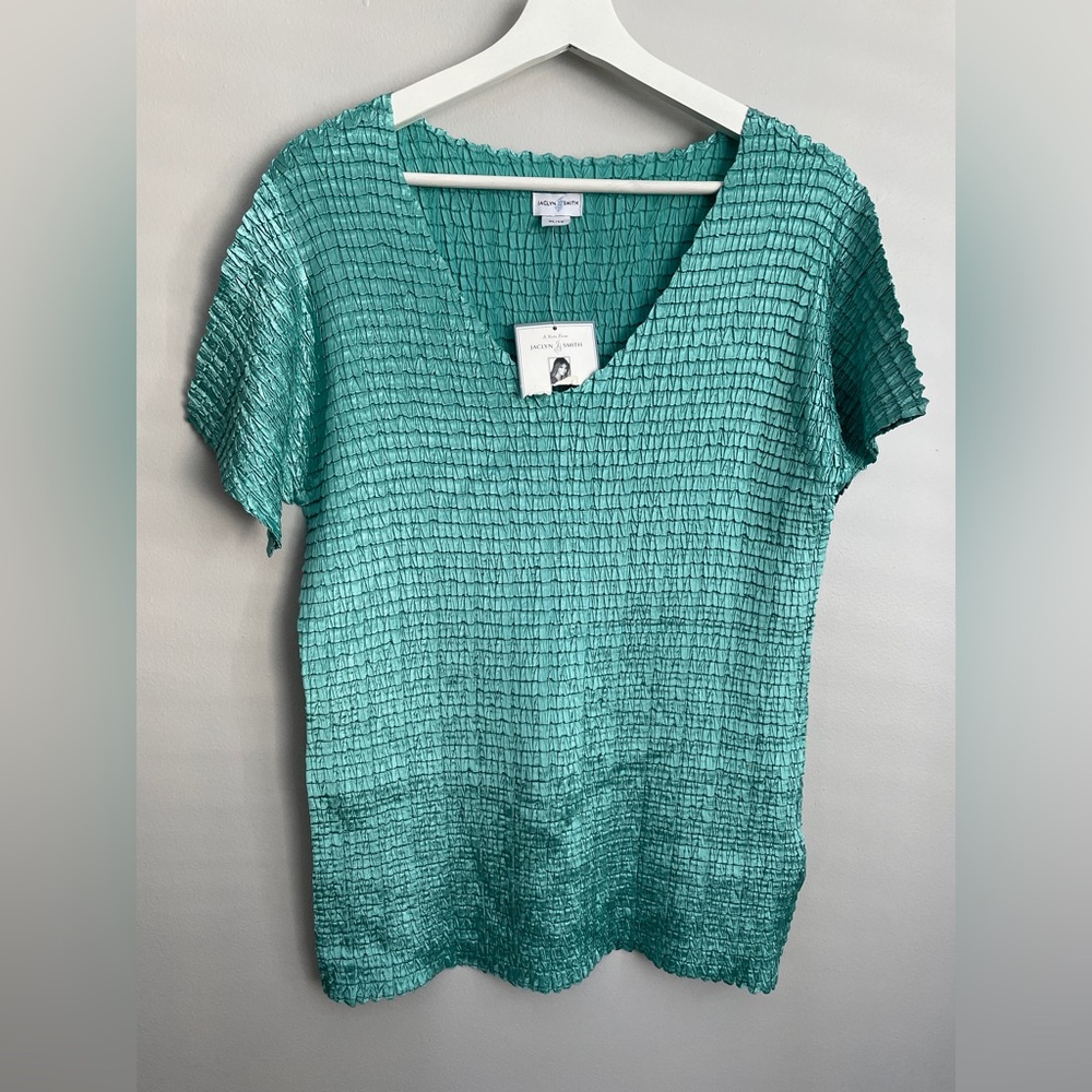 Jaclyn Smith Teal Short Sleeve Top